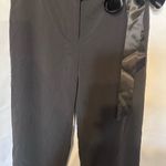 Elegant Gray Satin Bow Women's Trousers Size 8 Photo 3
