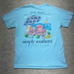 Simply Southern  Collection Womens Medium Blue Turtle T Shirt Beach Ocean‎ Photo 4