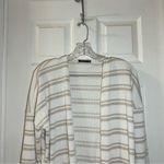 Staccato White/Tan Striped Ribbed Open Front Cardigan size Large Photo 2