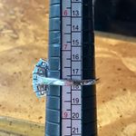 Natural Aquamarine Sterling Silver Ring Size 8 Photo 6