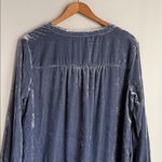Anthropologie NEW Melody Velvet Tunic Dress Slate Blue Small Photo 7