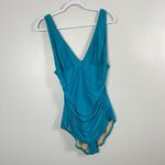 J.Crew Havana Blue Ruched femme one-piece swimsuit size 14 Photo 1