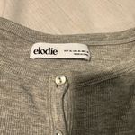 Elodie Women's Gray Stretch Long-Sleeve Ribbed Henley Bodysuit Size XLarge NWT Photo 2