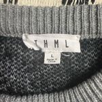 THML  Heather Gray Sweater with Black Bolt Design Photo 2