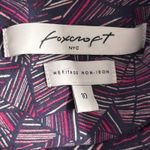 Foxcroft  NYC Geometric Button Up Blouse 10 Photo 5