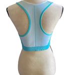 Avia NWOT- Blue and white sports bra, zip front, padded top, excellent condition, size xxl Bust measures armpit to armpit 15-17 inches Photo 4