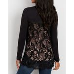 Maurice's Lace Back Cardigan Black Sheer See-Through Floral Mesh Backless Edgy XS Photo 1