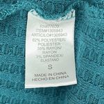 Chaser  Waffle Knit Long Sleeve Thermal Top Teal Women’s Size Small Photo 4