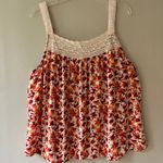 Torrid  Sz XL Gauze Crochet Neck Tank Top Blouse Pullover Straps Floral Loose Fit Photo 1