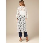 AMBER SKIES Elegant White Lace Kimono Tropical Leaf Design Resort Sz m Size M Photo 1