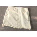 Kensie Yellow Cotton Denim Skirt Raw Edge Size 2 Photo 5