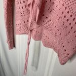 Jolie & Joy Pullover Crochet Knit Long Sleeve Sweater Top Junior's Pink Large Size undefined Photo 8