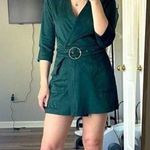 ZARA green suede wrap belt romper size small Photo 2
