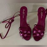 Vintage Beverly Feldman Sandals on Hight Heels Tied Laces Pink Size 7 Photo 0