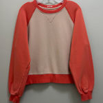 MOTHER The Boost Crop Crewneck Pullover Sweatshirt Orange Tan Size S Photo 0