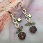 Handmade Mystic Garden Plastic Chain & Beaded Rose Earrings White Photo 2