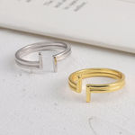 Boutique NEW Women's‎ Split Bar White Gold Plated S925 Band Ring Silver Adjustable Photo 10