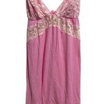 Victoria's Secret Pink Lace Trim Cami Slip Dress Chemise Nightgown Lingerie Med Photo 0