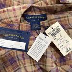 Charter Club NWT Vintage  Short Sleeve Top Plaid 100% Silk Button Back Size 18 Photo 6