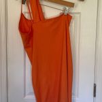 Pretty Little Thing Bright Orange Asymmetrical Strap Detail Dress Photo 10