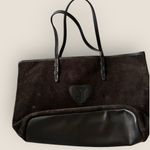 Juicy Couture | Vintage Suede Tote Bag | Black/Brown with Gold Interior Photo 4