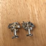 Palm Tree Moon Earrings Posts Retro SC Beaches Gold Photo 2