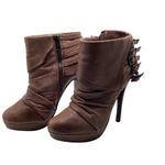 Naughty Monkey  Brown Leather Ankle Boots. Size 7.5 Photo 3