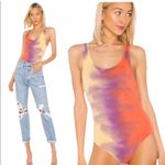 AGOLDE  Revolve orange purple and yellow ribbed scoop next tank body suit. S Photo 1