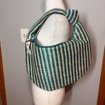 Melie Bianco Anthropologie The Brigitte Satchel by Raffia Edition turquoise NEW Photo 3