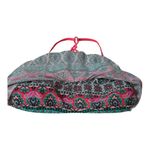 Boho Paisley Print Swim Bikini Top Braided Strappy Back‎ Pink Details Cute Size L Photo 1