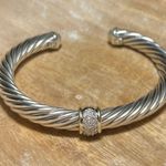 David Yurman Cable Station Bracelet Sterling 18K Yellow Gold & Pavé Diamonds Photo 1