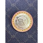 Rioni Moda Italia Monogram Shoulder Bag Brown Canvas Leather Trim Purse NWOT Photo 1