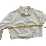 Madewell Women’s XL Off-White Cropped Button-Up Shirt Jacket Cotton Long Sleeve Photo 4