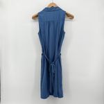 Ann Taylor NWT Pintuck Ric Rac Trim Sleeveless Belted Shirt Dress Blue Size 8 Photo 4