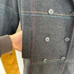 Vintage Alorna Petite Women's 100% Wool Windowpane Plaid Pea Coat, Size M, EUC Gray Size M Photo 4