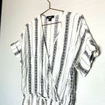 Fifteen Twenty Women's White Surplice Wrap V-Neck Striped Romper Size Large Photo 3