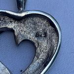 Women's Silver and Black Heart Pendant, Sterling Silver Fine Love Jewelry Photo 8