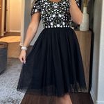 Jessakae Tulle Embroidered Clara Knee Length Dress Black Photo 4