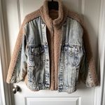 BLANK NYC Blue Denim Jacket with Tan Sherpa Lining Photo 7