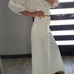 Anthropologie FarmRio Extreme Wide Leg Palazzo White Pants Photo 0