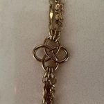 Triple 3 Strand Necklace with Intersecting Celtic Knot Stations Gold Tone Photo 4