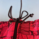 Chico's  0 (S) Zip Jacket Red Black Silk Quilted Abstract Artsy Modern Statement Photo 5