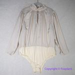 Eloquii New! ‎ Beige cream Long Sleeve Mock Neck keyhole Front Bodysuit Photo 1