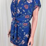 Collective Concepts Floral V-Neck Romper Jumpsuit One Piece Size Large Blue Photo 3
