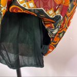 Voll Off The Shoulder Multi Print Shift Dress Split Handkerchief Sleeve Small Orange Photo 10