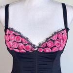 Mesh Rosette Floral Bustier Corset Black Size undefined Photo 3
