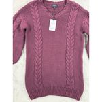 Bardot NWT  Women M Knit Pullover Sweater Dress Burgundy Cable Knit Long Sleeve‎ Photo 10