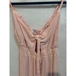 Rue 21  Pink Tiered Maxi Dress Smocked Bodice Tie Front Cami Beach Vacation M Photo 2