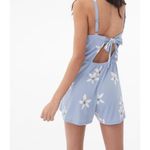 Aeropostale V Neck Sleeveless Floral Tie Back Stretch Romper Large NWT #102 Blue Photo 1