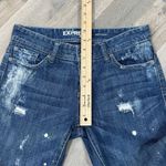 EXPRESS Distressed Bleach Splatter Baggy Straight Leg Boyfriend Jeans Blue 2 Photo 10